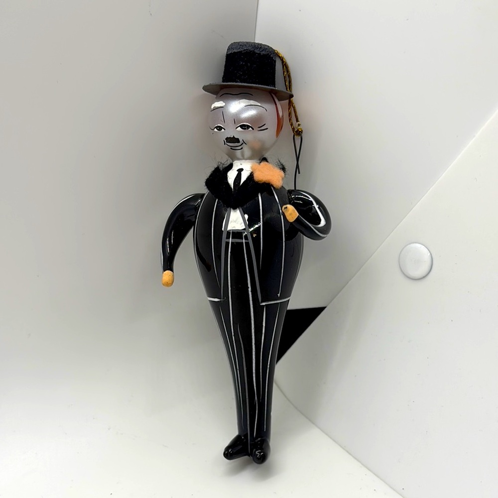 De Carlini Blown Glass Ornament Charlie Chaplain VTG
